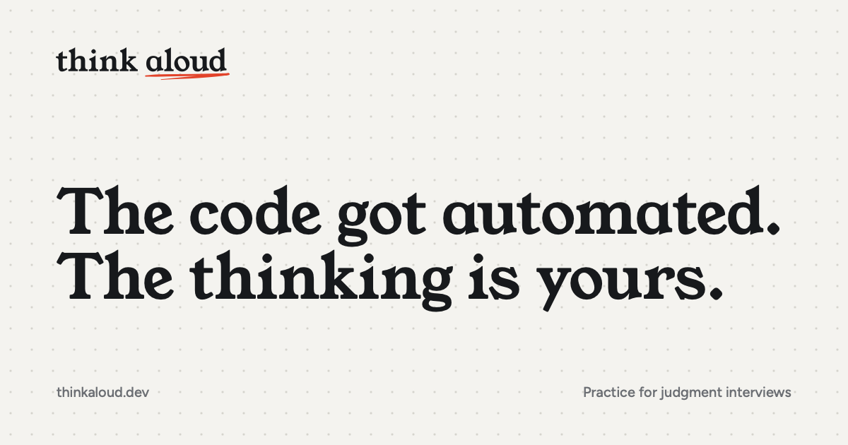 Think Aloud - voice practice for a system design round